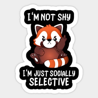 Cute Red Panda Socially Selective Funny Irony Sticker